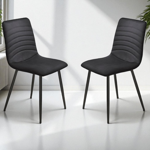 Silla acolchada en tejido Cannetto Azul Noche CANNETO 2 sillas