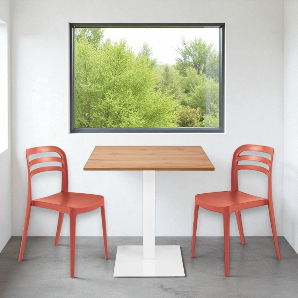 Sedia da giardino in polipropilene impilabile - DJANGO ROSSO 2 pezzi