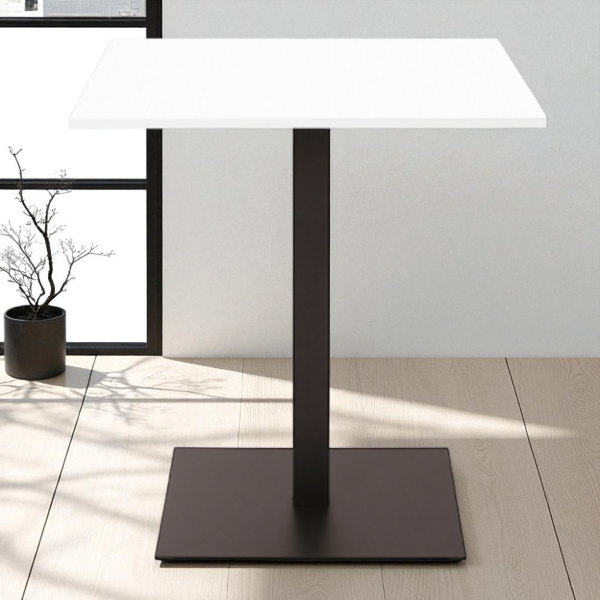 Tavolo bar ristorante pub quadrato 60x60 cm con piano laminato Bianco frassino H 107