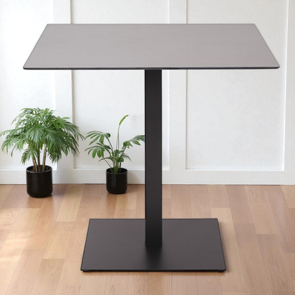 Tavolo quadrato da bar ristorante pub per esterno 80x80 cm piano in HPL Cemento H 106 