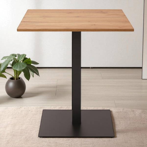 Quadratischer Bartisch 60x60 cm mit geknoteter Eichenlaminatplatte H 107