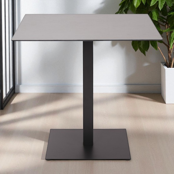 Square outdoor bar table 80x80 cm with HPL Cement top