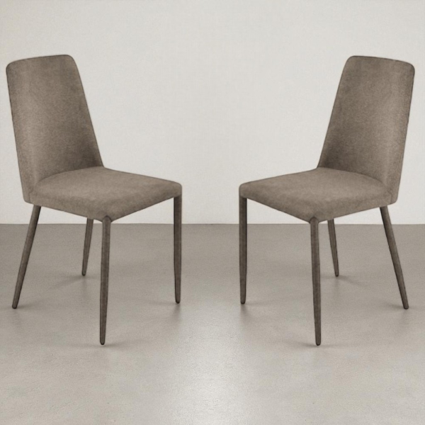 Chaise rembourrée en tissu marron ETTORE 2 chaises