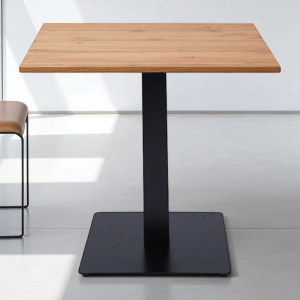 Quadratischer Bartisch 80x80 cm mit Laminatplatte aus geknoteter Eiche