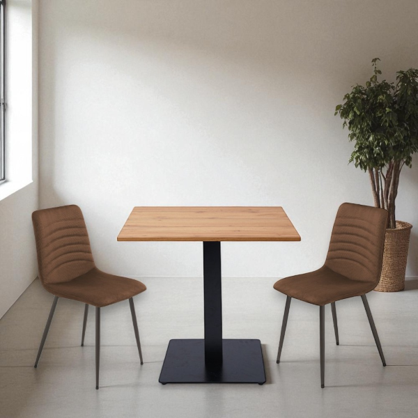 Gepolsterter Stuhl aus Rohrgeflecht Braun CANNETO 2 Stühle