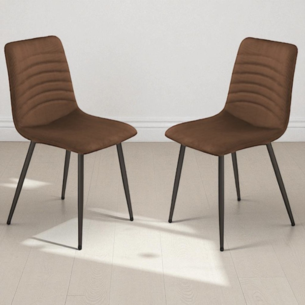 Gepolsterter Stuhl aus Rohrgeflecht Braun CANNETO 2 Stühle