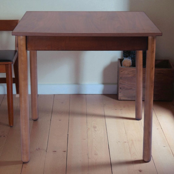 Fixed wooden table with round legs RESTAURANT measuring 90x90 walnut