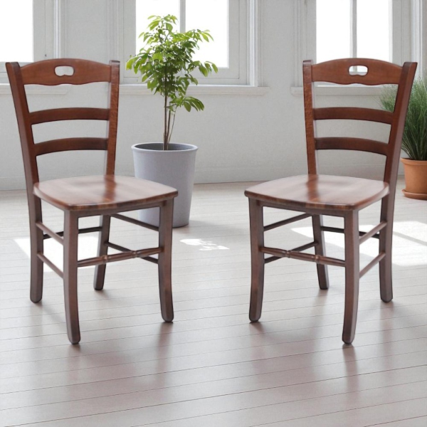 Chaise de cuisine avec assise en bois LOIRE noyer SET 2 PCS