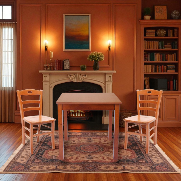 Chaise de cuisine avec assise en bois LOIRE Merisier SET 2 PCS