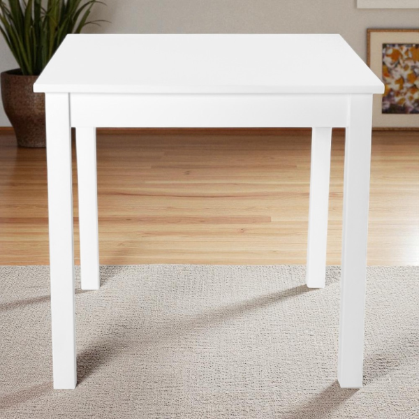 Fixed wooden table square leg RESTAURANT measures 90x90 white
