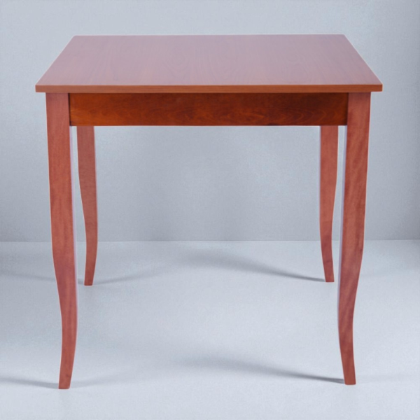 Fixed wooden table with saber leg RESTAURANT measures 90x90 cherry