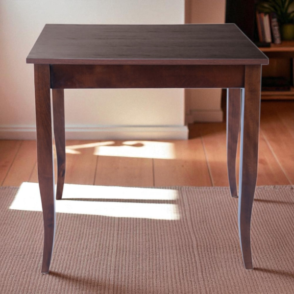 Pied de sabre de table fixe en bois RESTAURANT taille 90x90 noyer