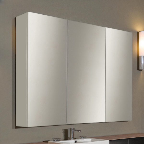 Bathroom mirror with 3 doors 80xh60 cm in Matt Creta wood