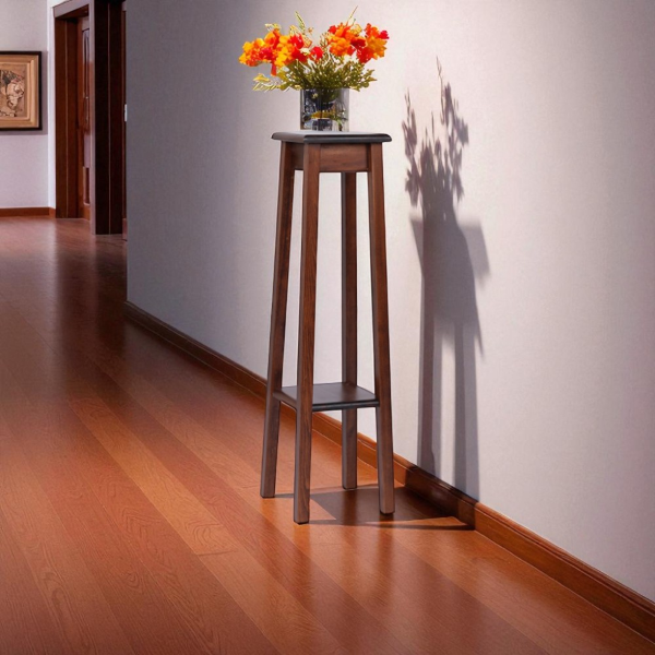 Colonna portavaso in legno arredo ingresso MEDIUM H97 Noce