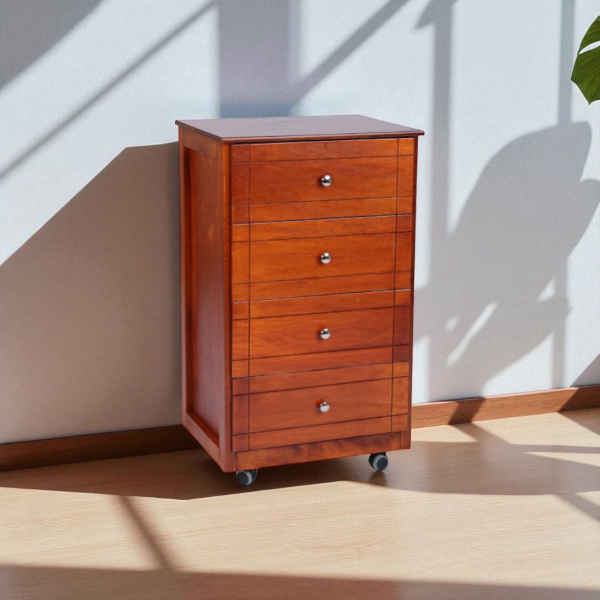 Kitchen trolley chest of drawers with wooden top Giada Cherry