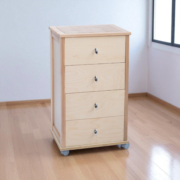 POKER kitchen trolley with drawers and Natural ceramic top