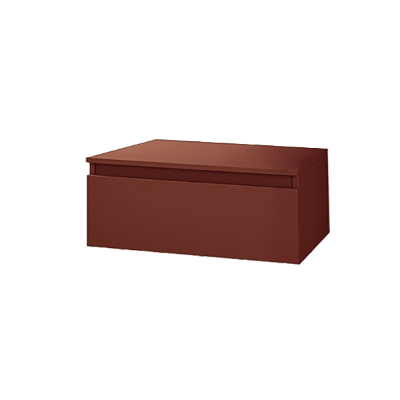 NILYA 80 cm suspended bathroom drawer in melamine-faced chipboard – Matte Rust
