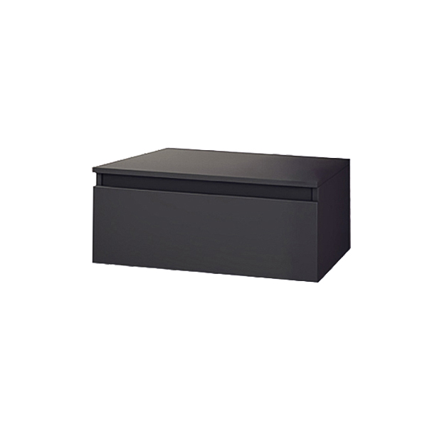 NILYA 80 cm suspended bathroom drawer in melamine-faced chipboard – Matte Graphite