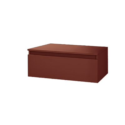 NILYA 100 cm suspended bathroom drawer in melamine-faced chipboard – Matte Rust