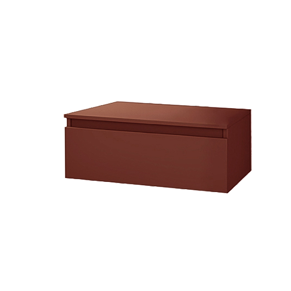 NILYA 100 cm suspended bathroom drawer in melamine-faced chipboard – Matte Rust