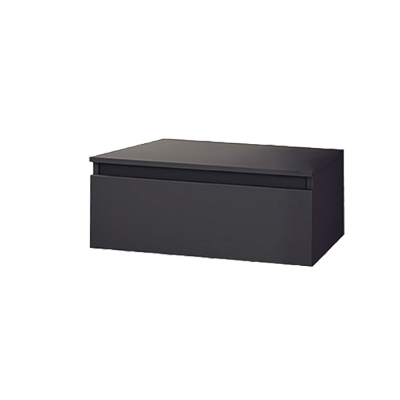 NILYA 100 cm suspended bathroom drawer in melamine-faced chipboard – Matte Graphite