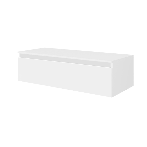 NILYA 120 cm suspended bathroom drawer in melamine-faced chipboard – Matte White