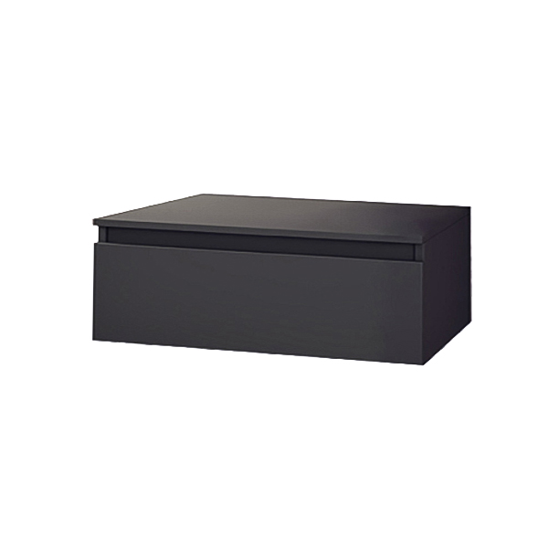 NILYA 120 cm suspended bathroom drawer in melamine-faced chipboard – Matte Graphite