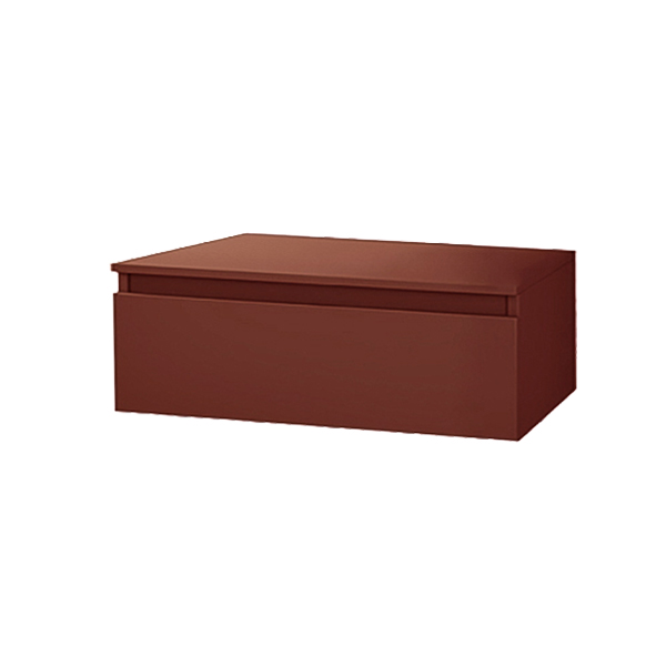 Tiroir de salle de bain suspendu 120 cm NILYA en panneau mélaminé – Rouille Mat