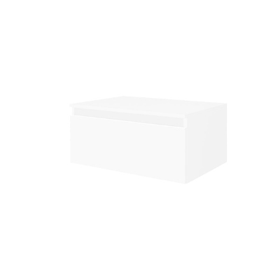 NILYA 60 cm suspended bathroom drawer in melamine-faced chipboard Glossy White