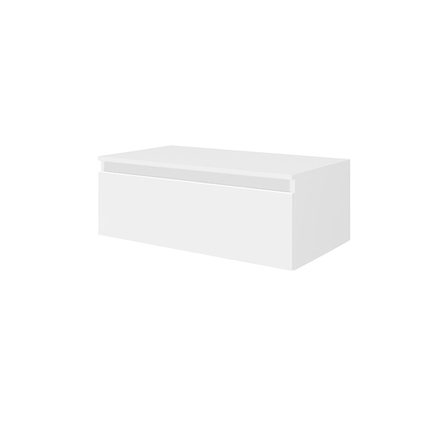 NILYA 80 cm suspended bathroom drawer in melamine-faced chipboard – Matte White