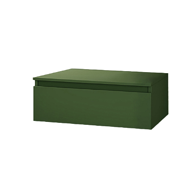 NILYA 120 cm suspended bathroom drawer in melamine-faced chipboard – Matte Green