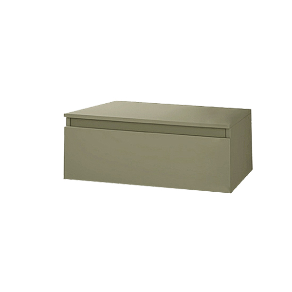NILYA 100 cm suspended bathroom drawer in melamine-faced chipboard – Matte Dove Grey