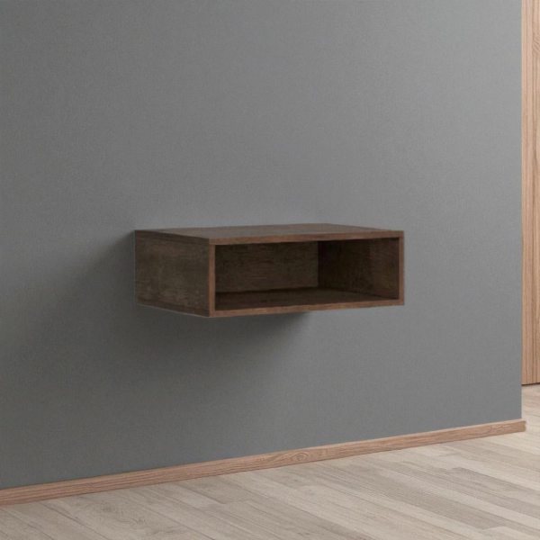 Isoka walnut mobile open wall unit 60x20