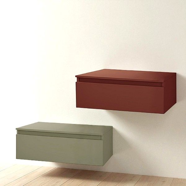 Cassetto sospeso bagno 120 cm NILYA nobilitato Tortora Opaco