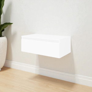 NILYA 80 cm suspended bathroom drawer in melamine-faced chipboard – Glossy White