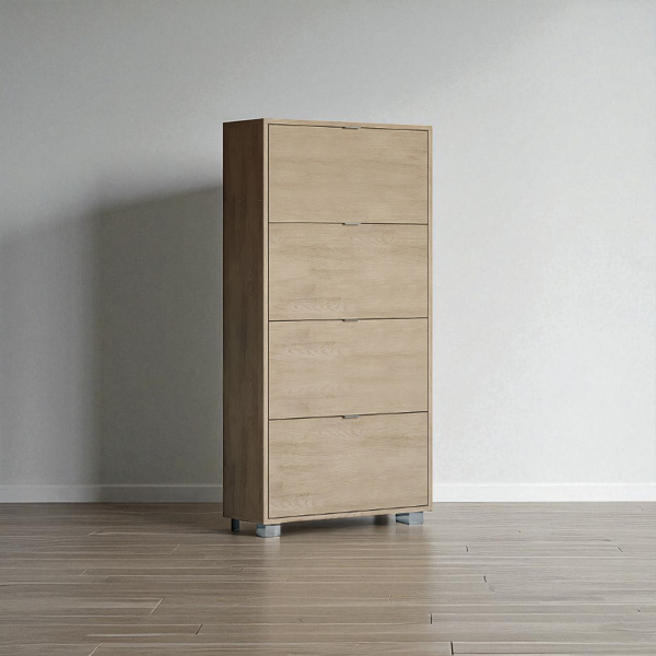 Mobile scarpiera con 4 ante a ribalta 76xh155 cm Olmo perla