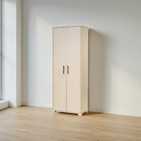 Large 2-door wooden shoe rack with shelves 70x189h cm Olmo