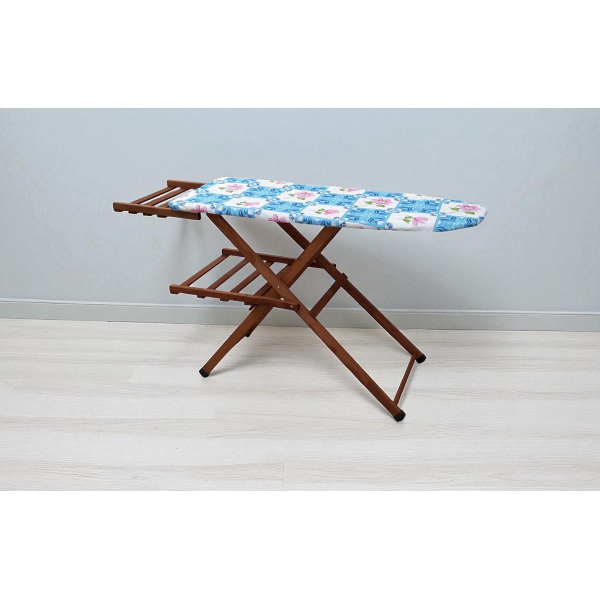 Asse da stiro in legno modello MARA con portacaldaia NOCE