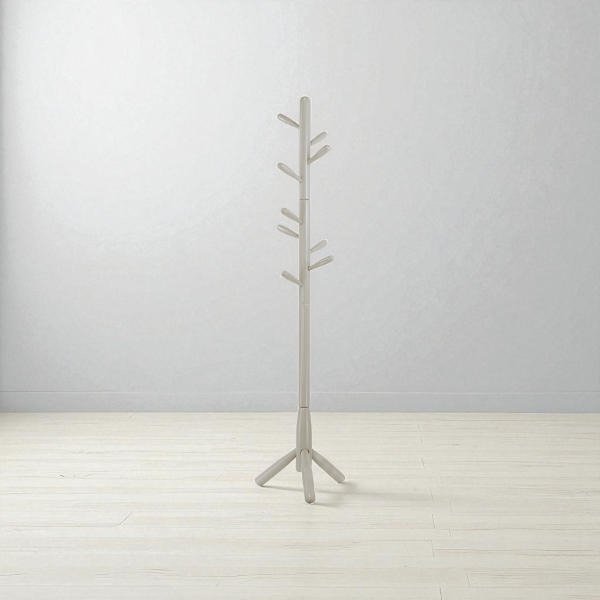 Kleiderständer aus Holz mit 9 Haken, drei Füße Höhe 180 cm GRAU