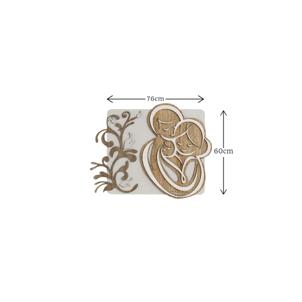 Capezzale 76x60 cm moderno Sacra Famiglia legno laminato Tek