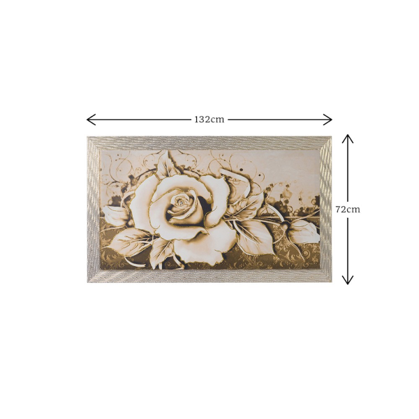 Peinture sur toile moderne 72X132 cm Thème floral avec cadre en bois décoré