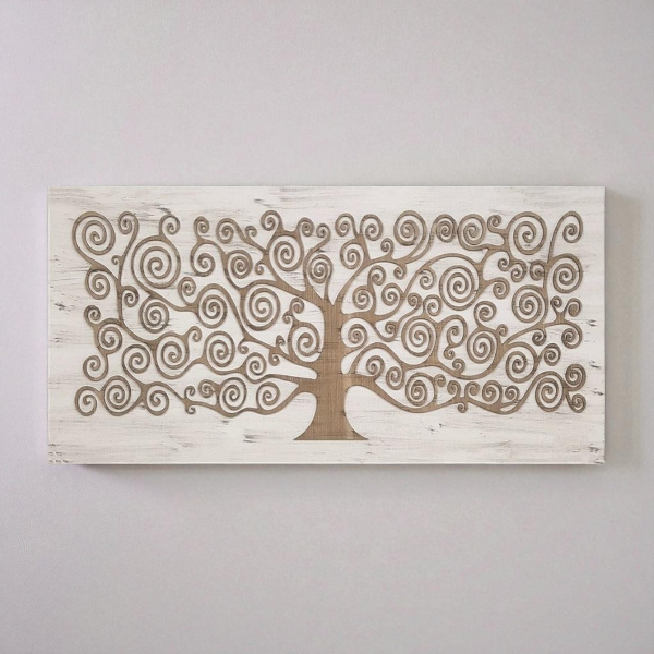 Quadro albero della vita Klimt 60x120 cm figura intagliata