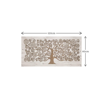 Quadro albero della vita Klimt 60x120 cm figura intagliata