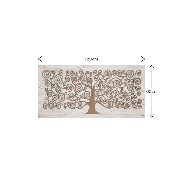 Quadro albero della vita Klimt 60x120 cm figura intagliata
