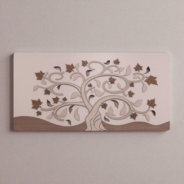 Modern painting 59x119 cm figure with overlapping woods Autumn