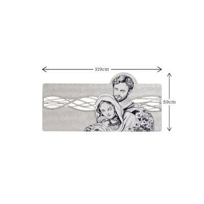 Quadro 59x119 cm Sacra Famiglia legno laminato figura stampata Argento
