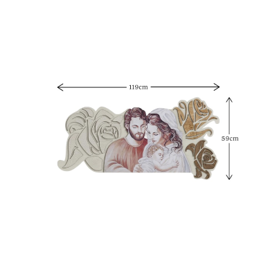 Capezzale moderno Sacra Famiglia 59x119 cm legno laminato Modello 2