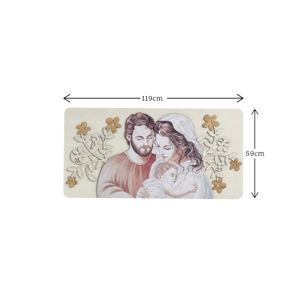 Capezzale moderno Sacra Famiglia 59x119 cm legno laminato Modello 1