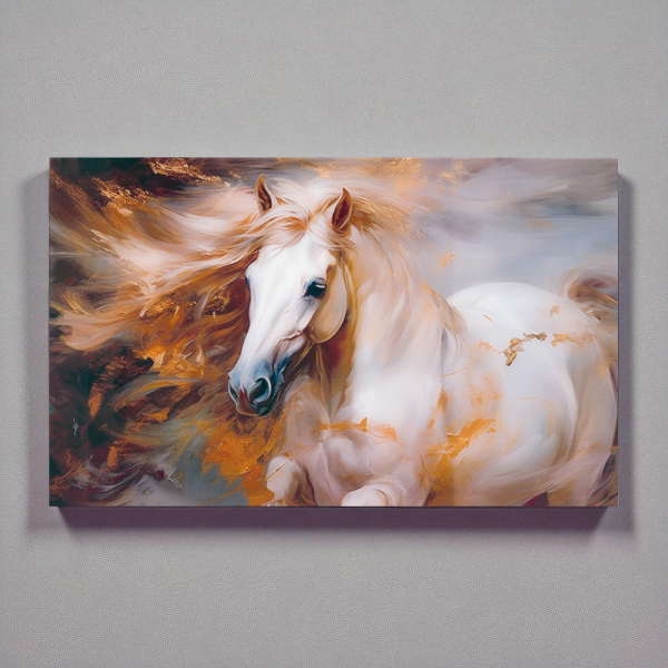 Tempered glass painting 100x60 cm modern - Fire horse