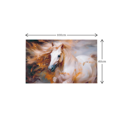 Tempered glass painting 100x60 cm modern - Fire horse